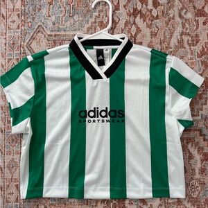 Adidas cropped soccer jersey t shirt